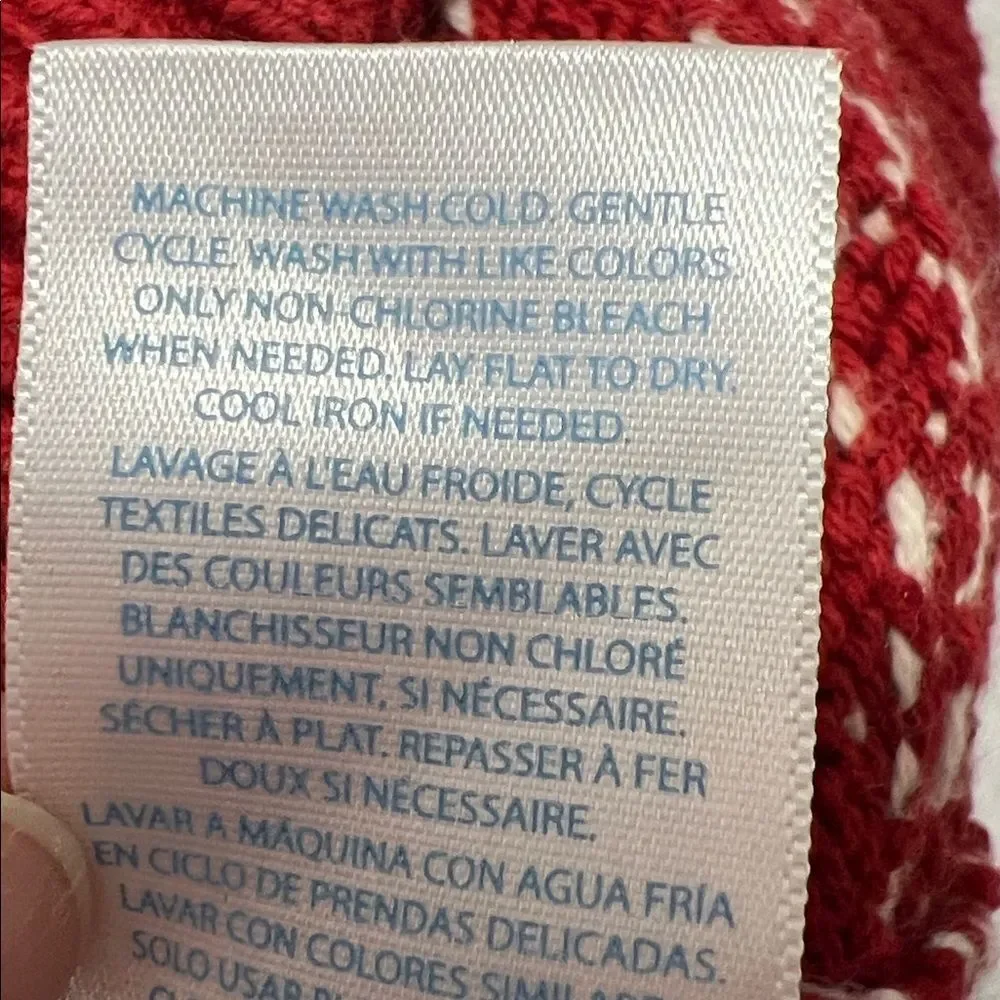 Ralph Lauren red and white snowflake fair Isle cotton sweater size 9 months
